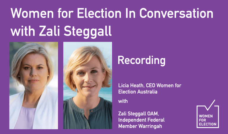 Women for Election In Conversation with Zali Steggall :: Recording