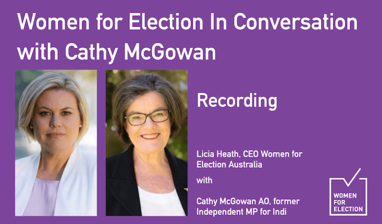 Women for Election In Conversation with Cathy McGowan :: Recording